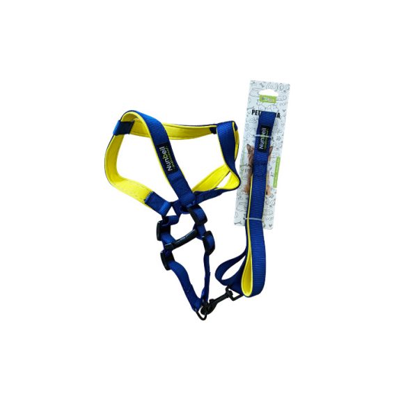 Hám pórázzal - sötétkék + sárga (2 x 120 cm) Hám pórázzal - sötétkék + sárga (2 x 120 cm)