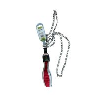   Nunbell Prémium Rágásbiztos Fém Láncos Póráz Párnázott Fogantyúval (piros) – 3,0 mm