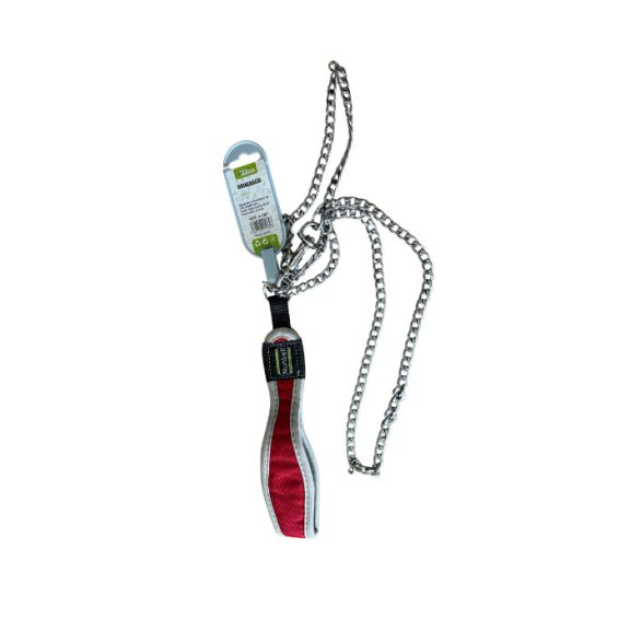 Nunbell Prémium Rágásbiztos Fém Láncos Póráz Párnázott Fogantyúval (piros) – 3,0 mm Nunbell Prémium Rágásbiztos Fém Láncos Póráz Párnázott Fogantyúval (piros) – 3,0 mm