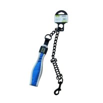   KT-home Rágásbiztos Fém Láncos Kontroll Póráz – 4mm x 60cm - kék