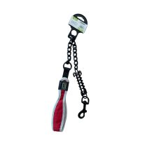   KT-home Rágásbiztos Fém Láncos Kontroll Póráz – 4mm x 60cm - piros