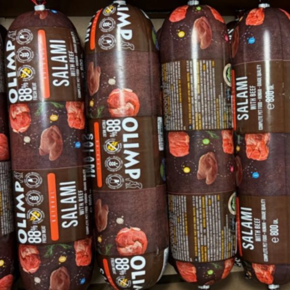 OLIMP SZALÁMI MARHÁVAL 800g - 12DB/KARTON AKCIÓ