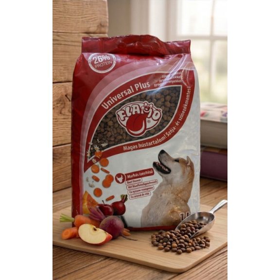 Flamó Universal Plus Marhás 1kg Teljes értékű kutyaeledel Flamó Universal Plus Marhás 1kg Teljes értékű kutyaeledel